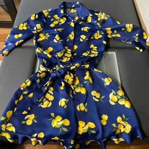 Banana Republic Lemon Romper and Matching Bag